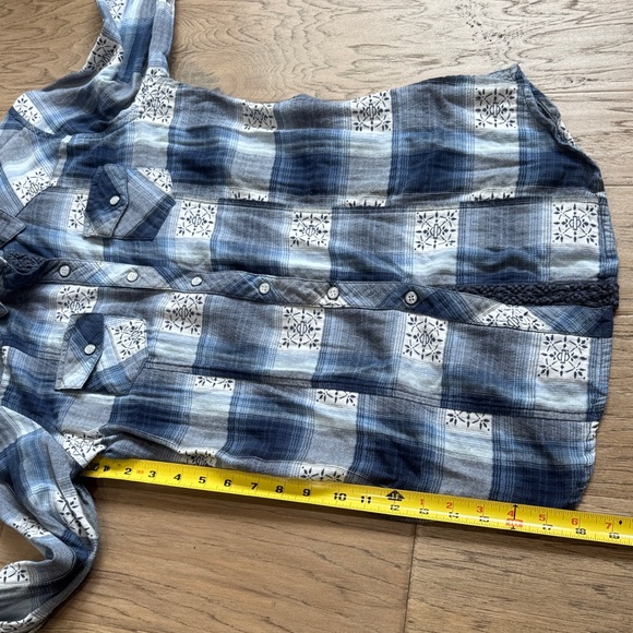 Harley-Davidson Blue and White Checkered Shirt Size Small - Picture 9 of 12